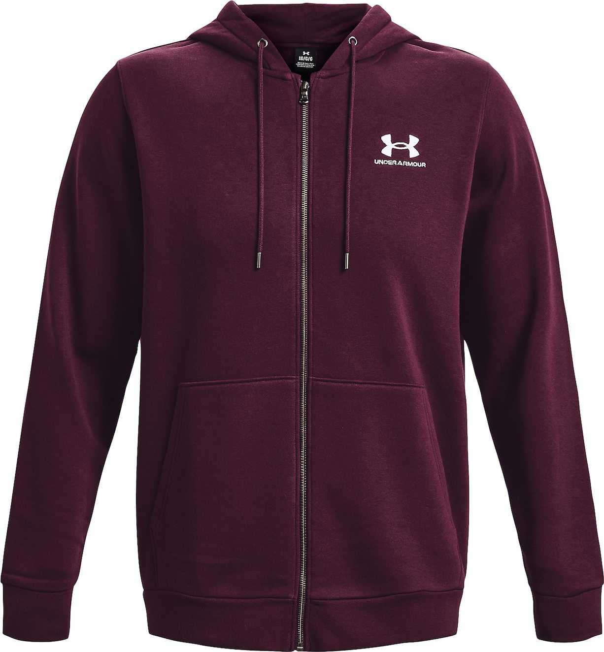 UNDER ARMOUR Sportovní mikina burgundská červeň / bílá