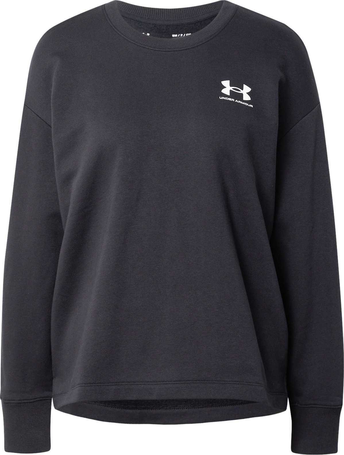 UNDER ARMOUR Sportovní mikina černá / bílá