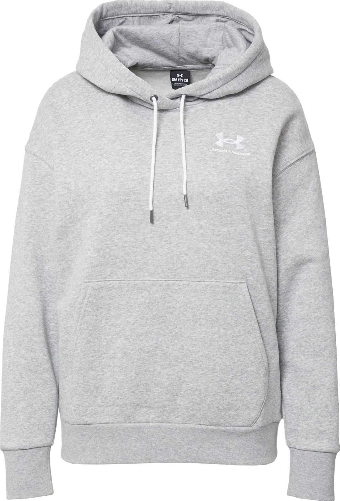 UNDER ARMOUR Sportovní mikina šedý melír / bílá