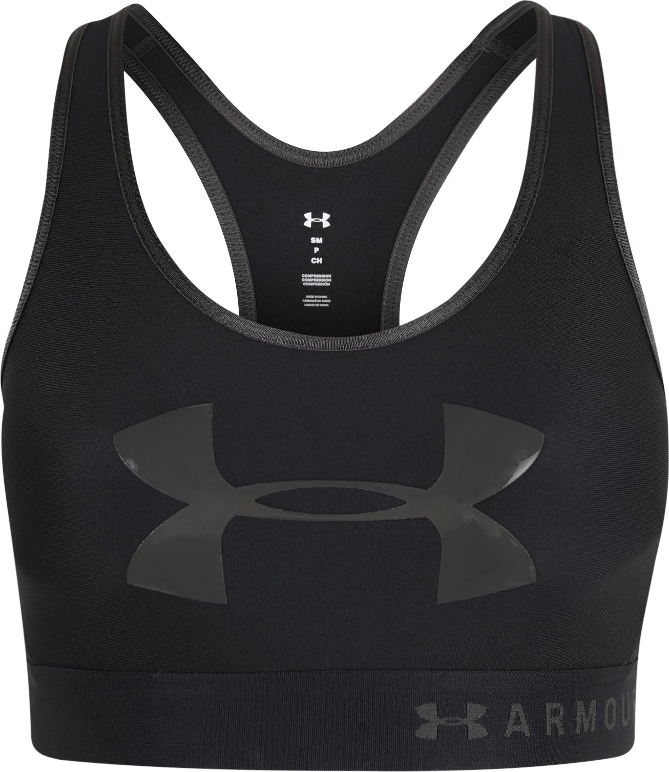 UNDER ARMOUR Sportovní podprsenka tmavě šedá / černá