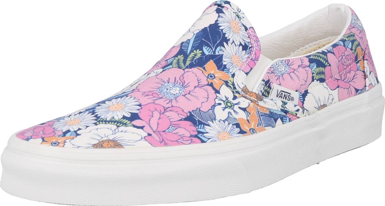 VANS Slip on boty enciánová modrá / oranžová / růžová / bílá