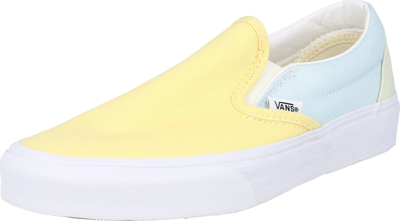 VANS Slip on boty 'UA Classic' světlemodrá / světle žlutá / pastelově zelená / černá / bílá