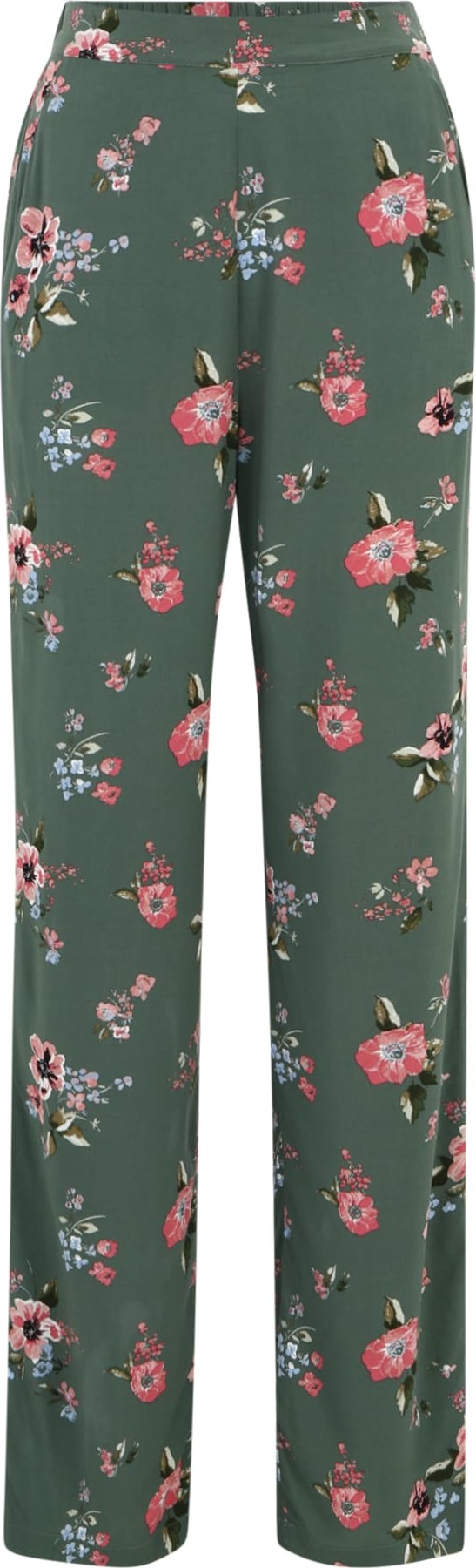 Vero Moda Tall Kalhoty světlemodrá / tmavě zelená / pink / bílá