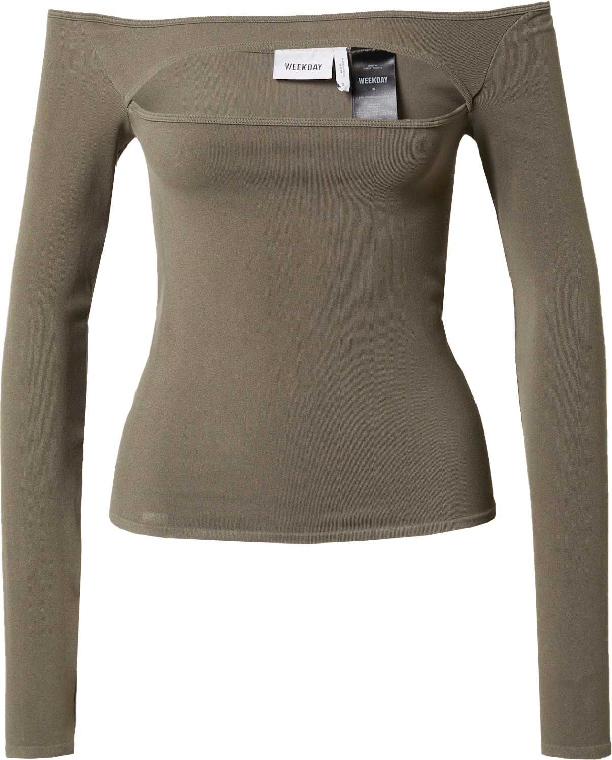 WEEKDAY Tričko 'Evie' khaki