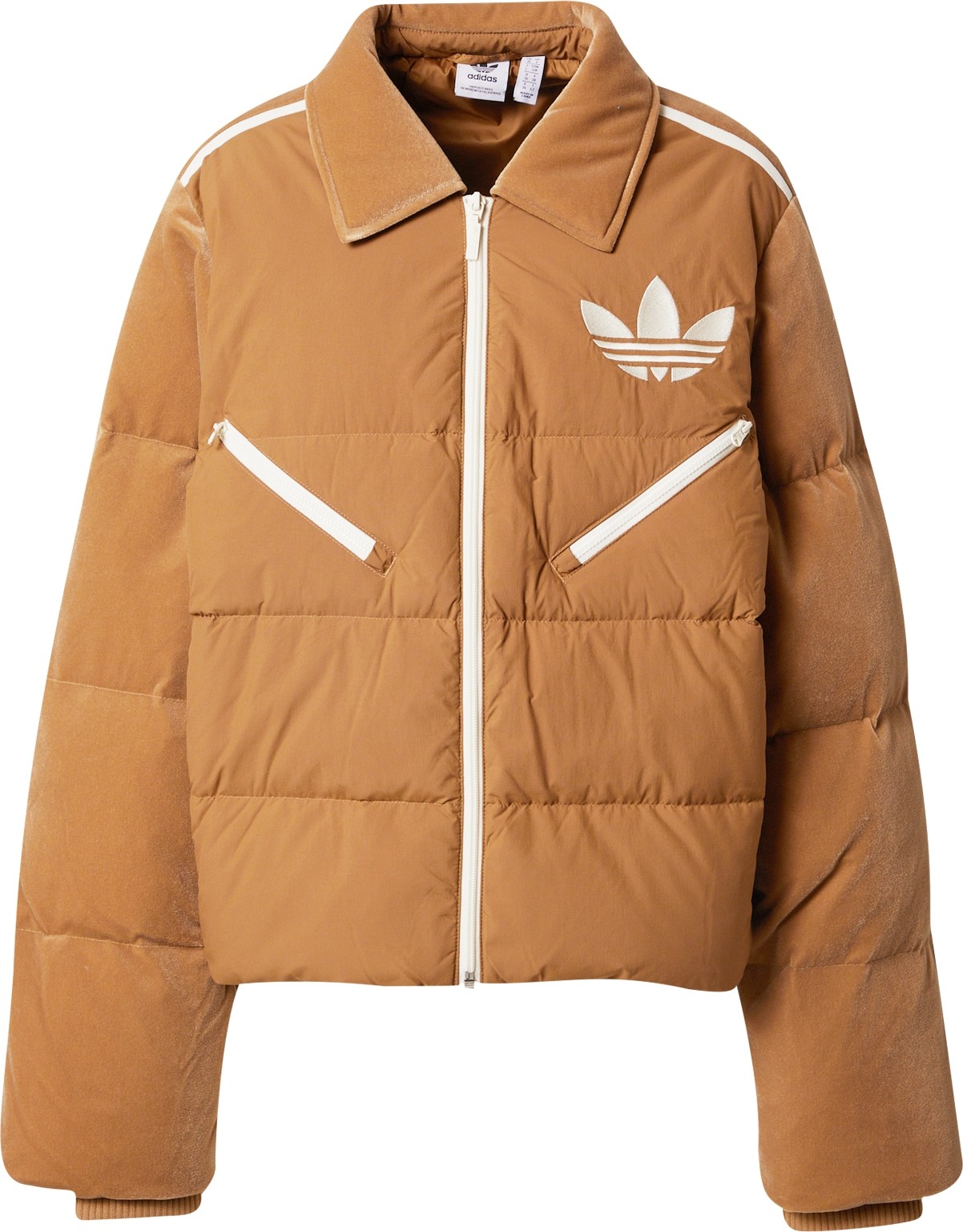 ADIDAS ORIGINALS Zimní bunda světle hnědá / bílá