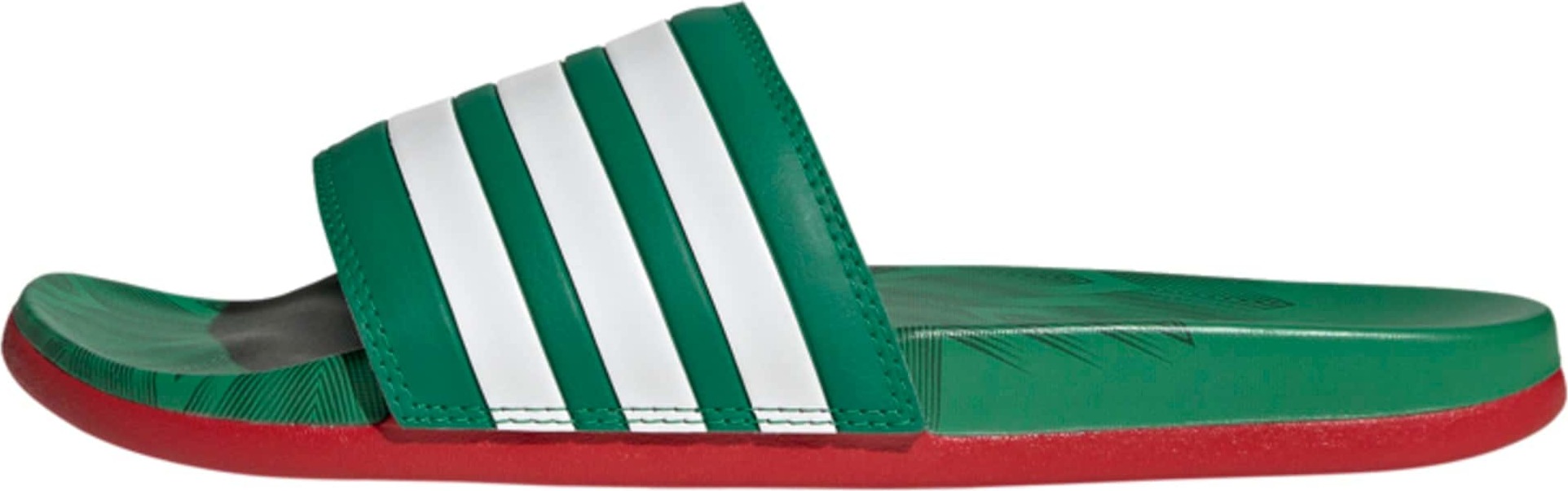 ADIDAS SPORTSWEAR Pantofle 'Adilette' tmavě zelená / červená / bílá