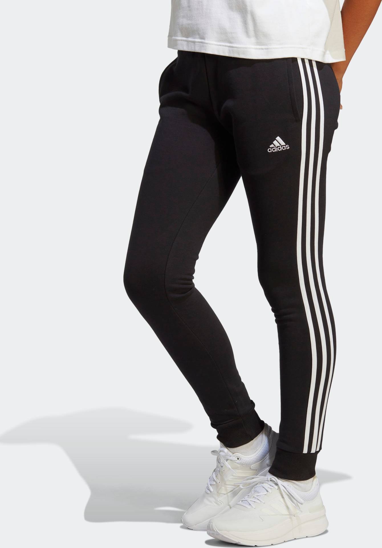 ADIDAS SPORTSWEAR Sportovní kalhoty černá / bílá