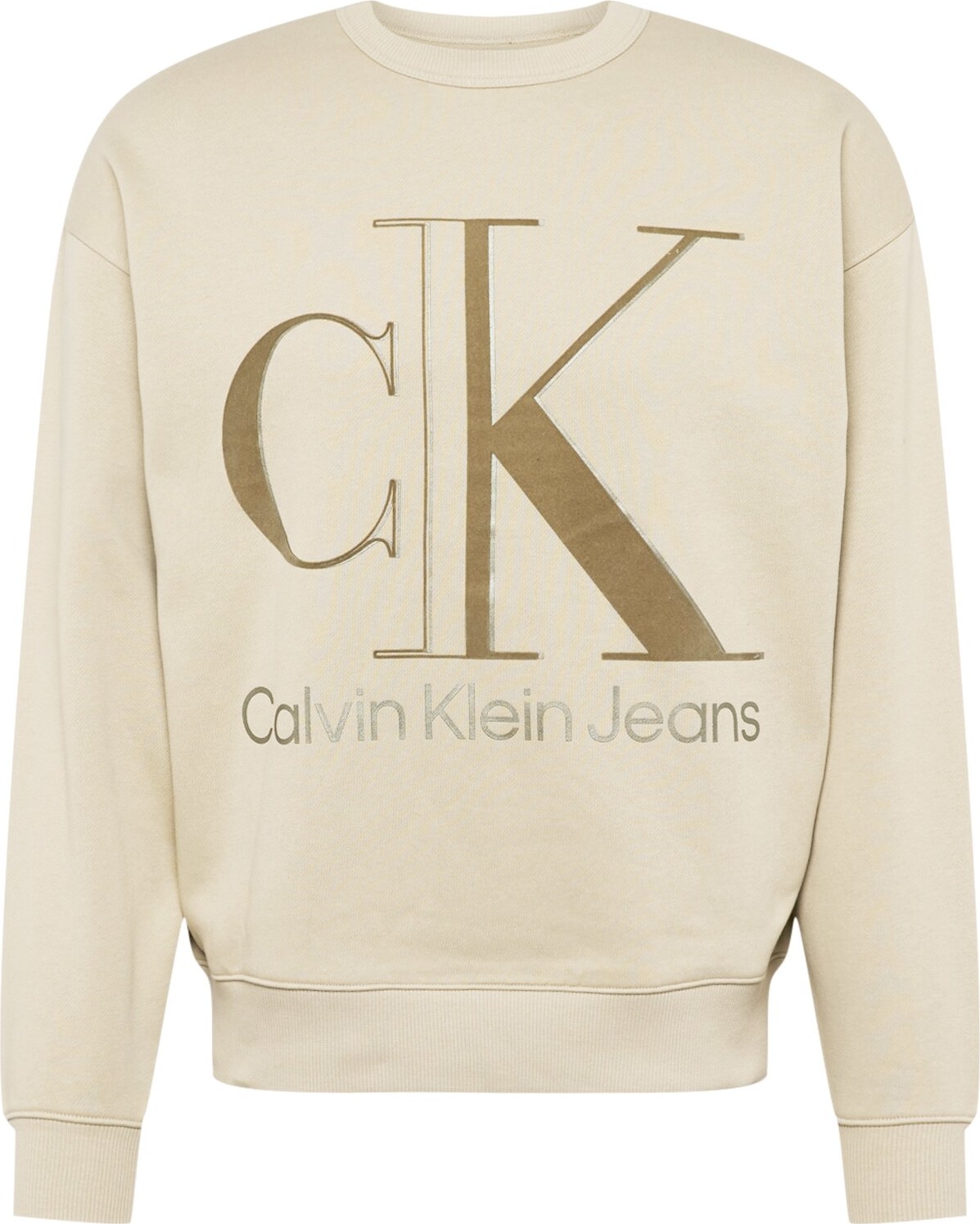 Calvin Klein Jeans Mikina béžová / olivová