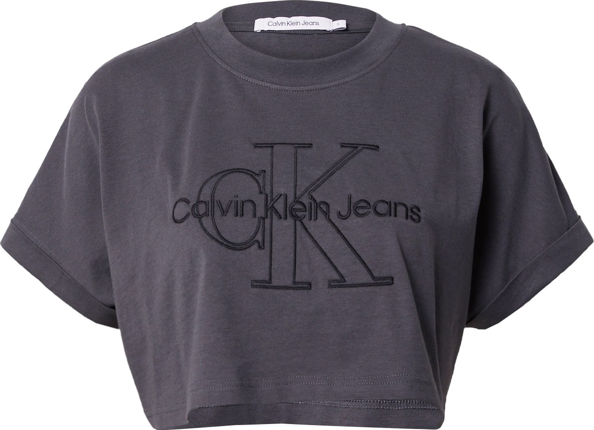 Calvin Klein Jeans Tričko šedá / černá