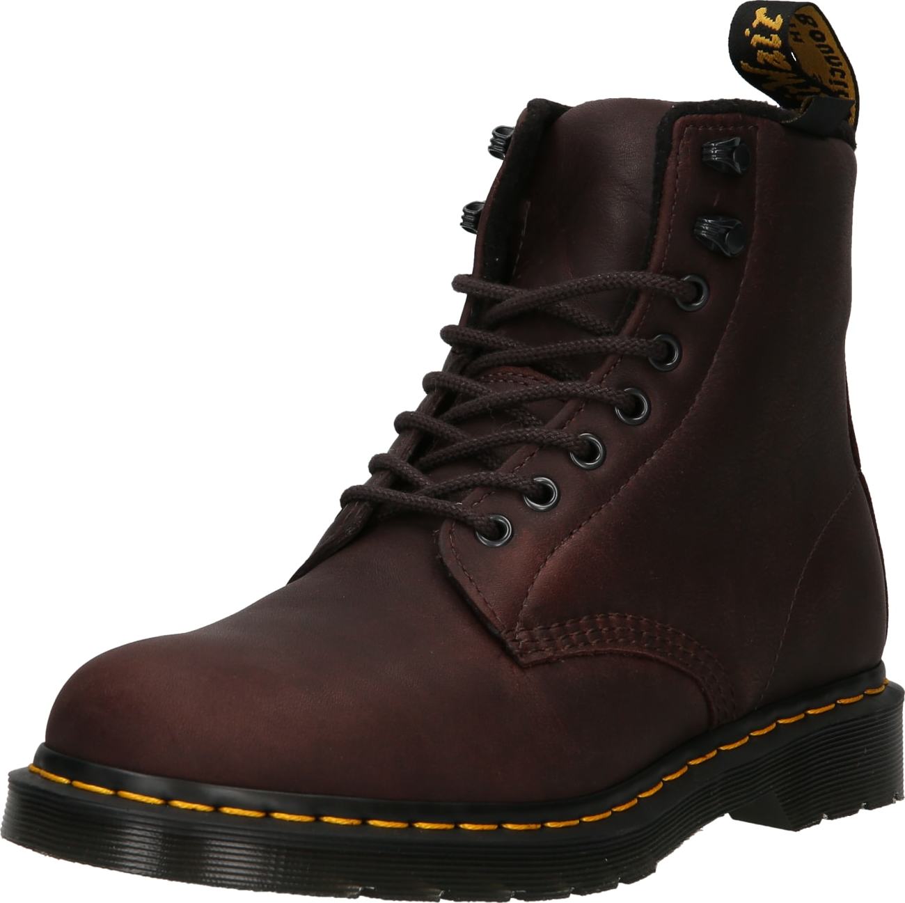 Dr. Martens Šněrovací kozačky 'Pascal' tmavě hnědá / žlutá