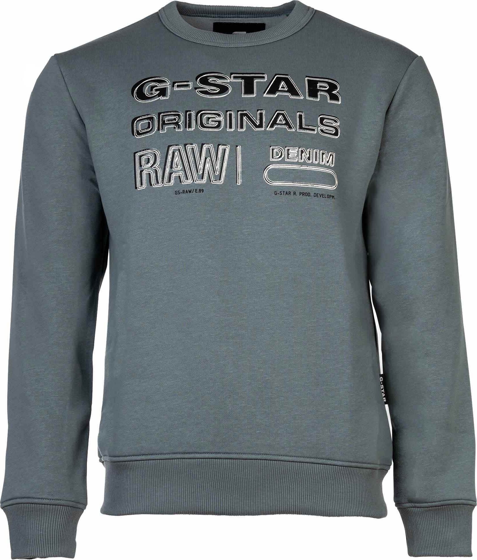 G-Star RAW Mikina šedá / černá / bílá