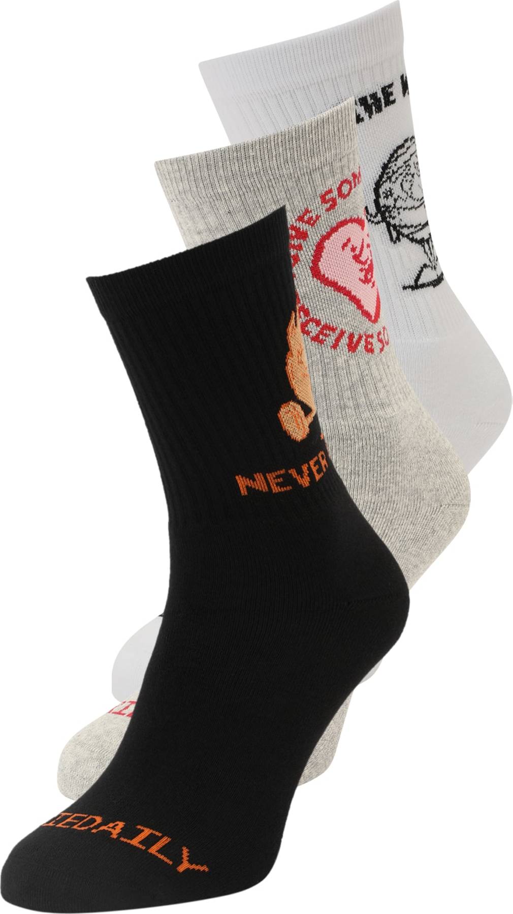 Iriedaily Ponožky 'Claim' šedá / černá / přírodní bílá