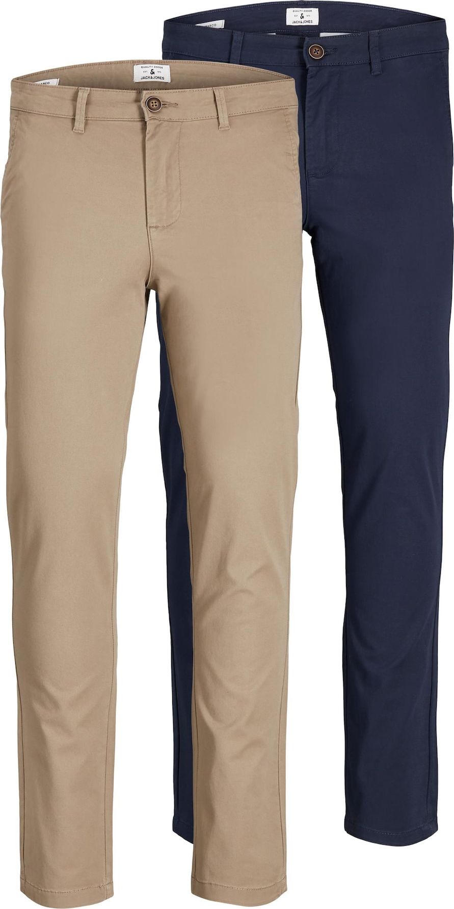 JACK & JONES Chino kalhoty 'Marco' béžová / námořnická modř