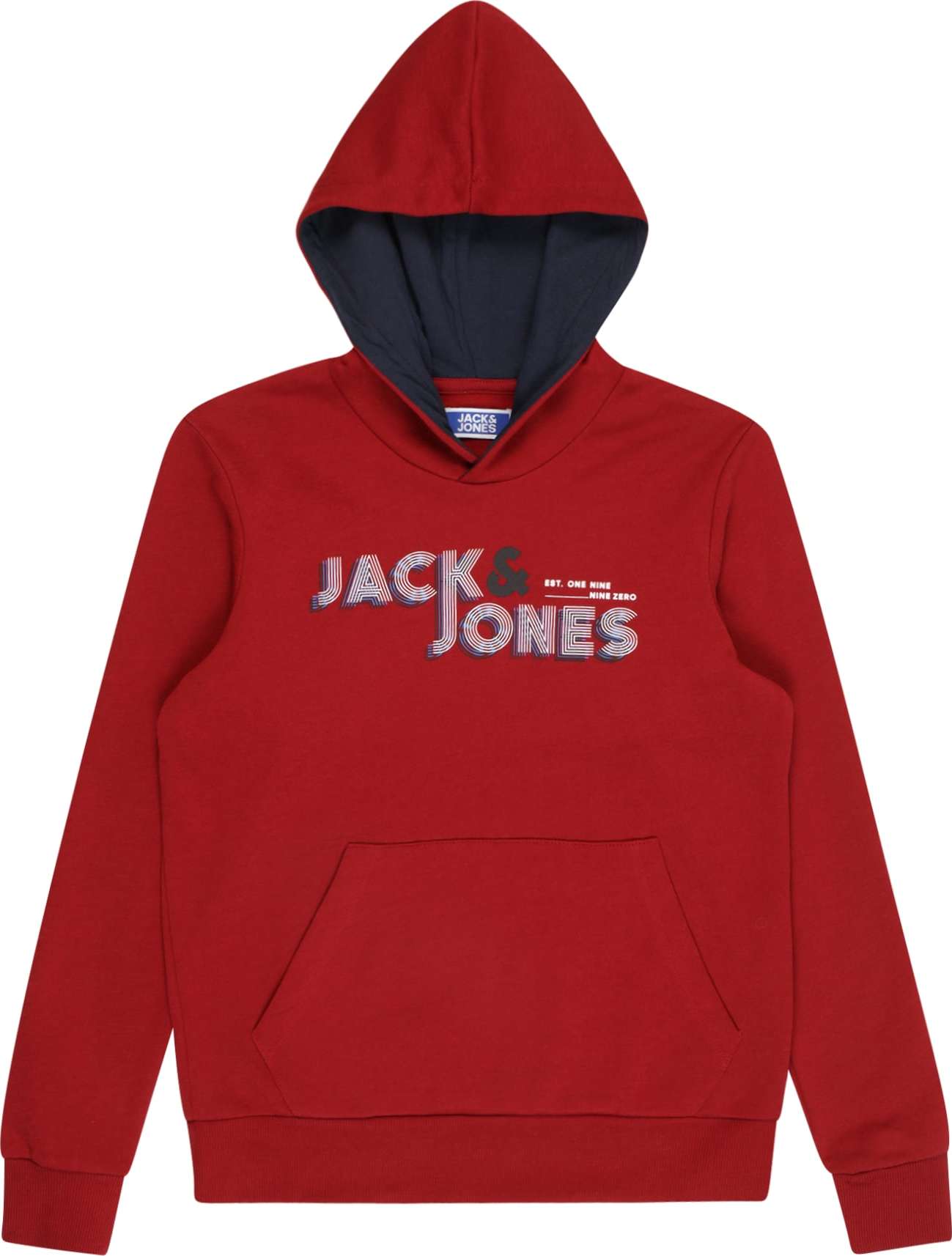 Jack & Jones Junior Mikina 'Friday' námořnická modř / červená / černá / bílá