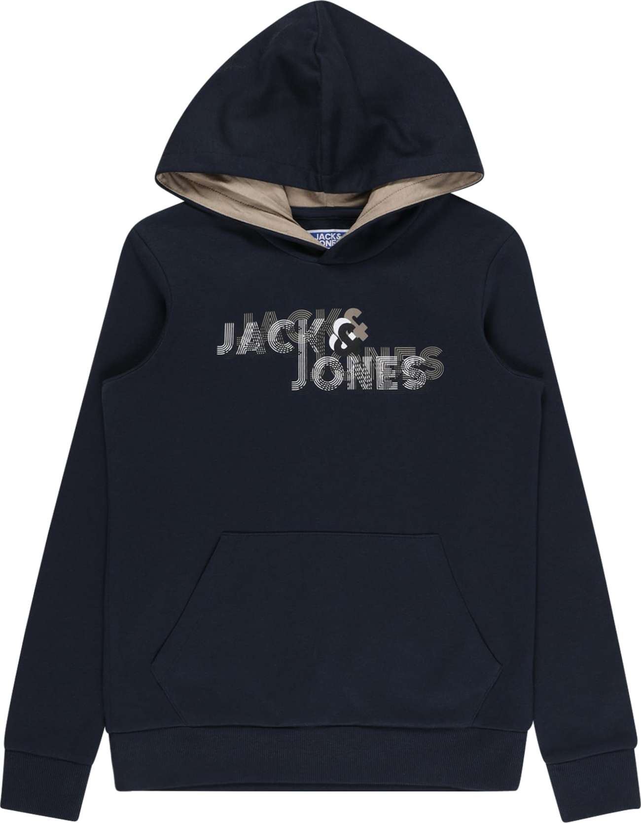 Jack & Jones Junior Mikina 'FRIDAY' námořnická modř / šedá / bílá