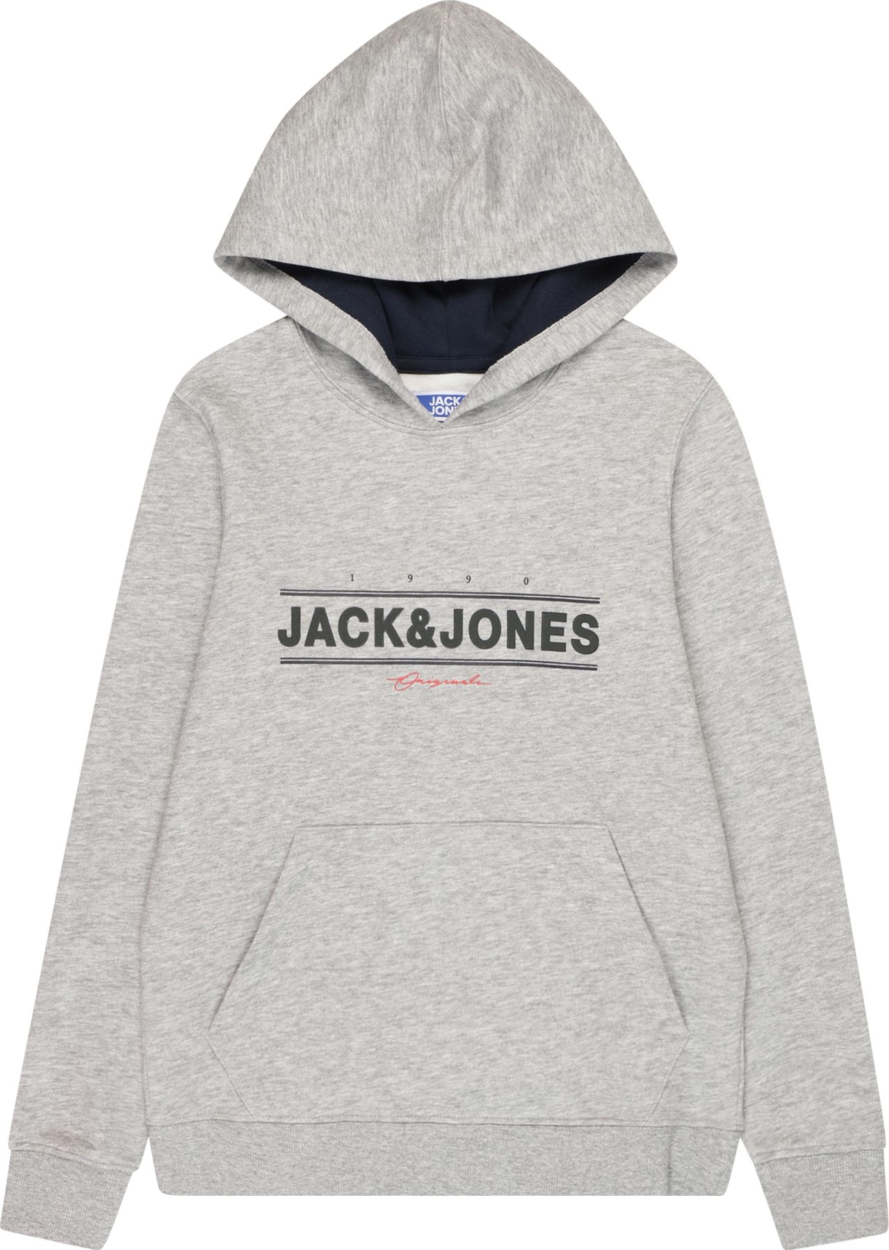 Jack & Jones Junior Mikina 'FRIDAY' světle šedá / lososová / černá