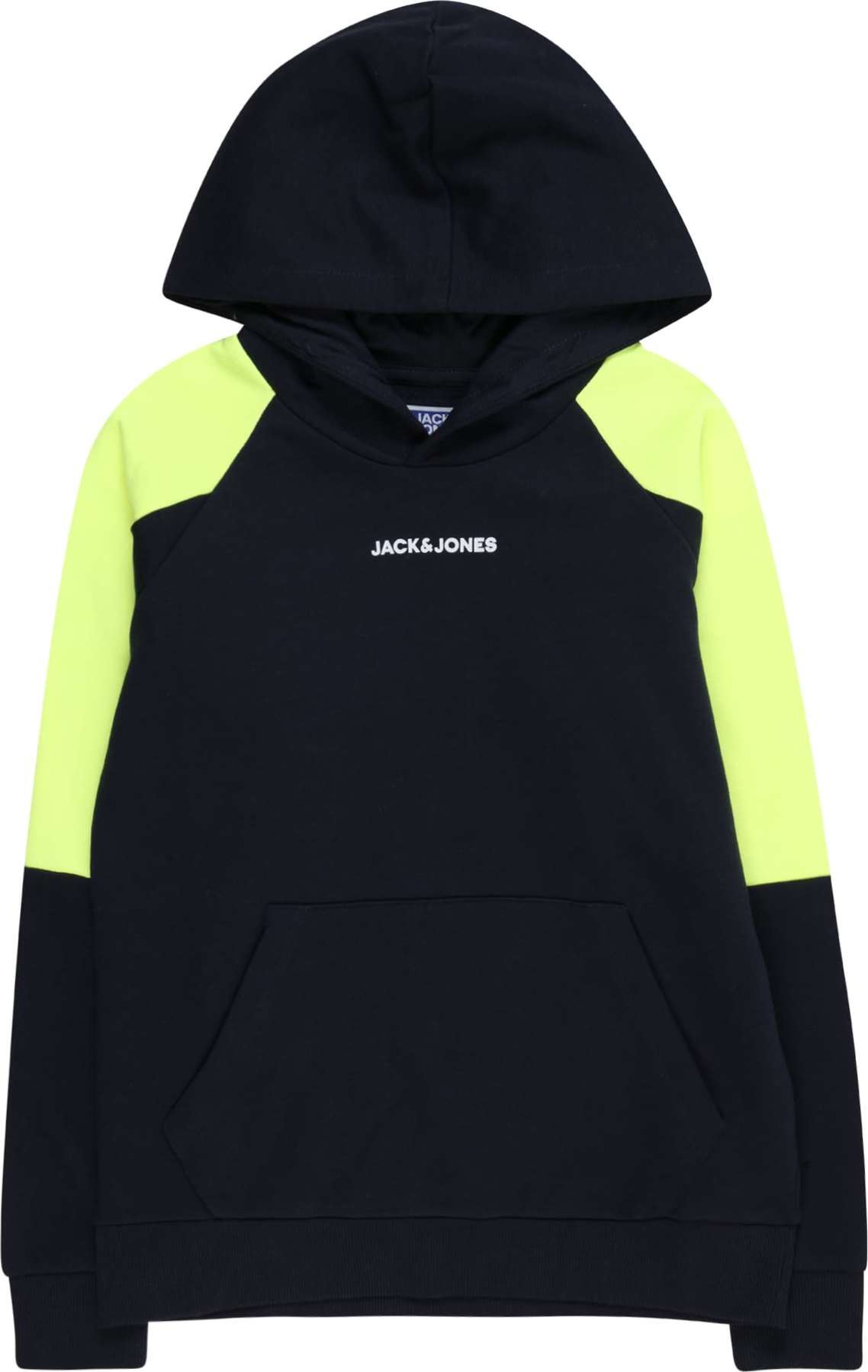 Jack & Jones Junior Mikina 'GLOBUS' námořnická modř / svítivě žlutá / bílá