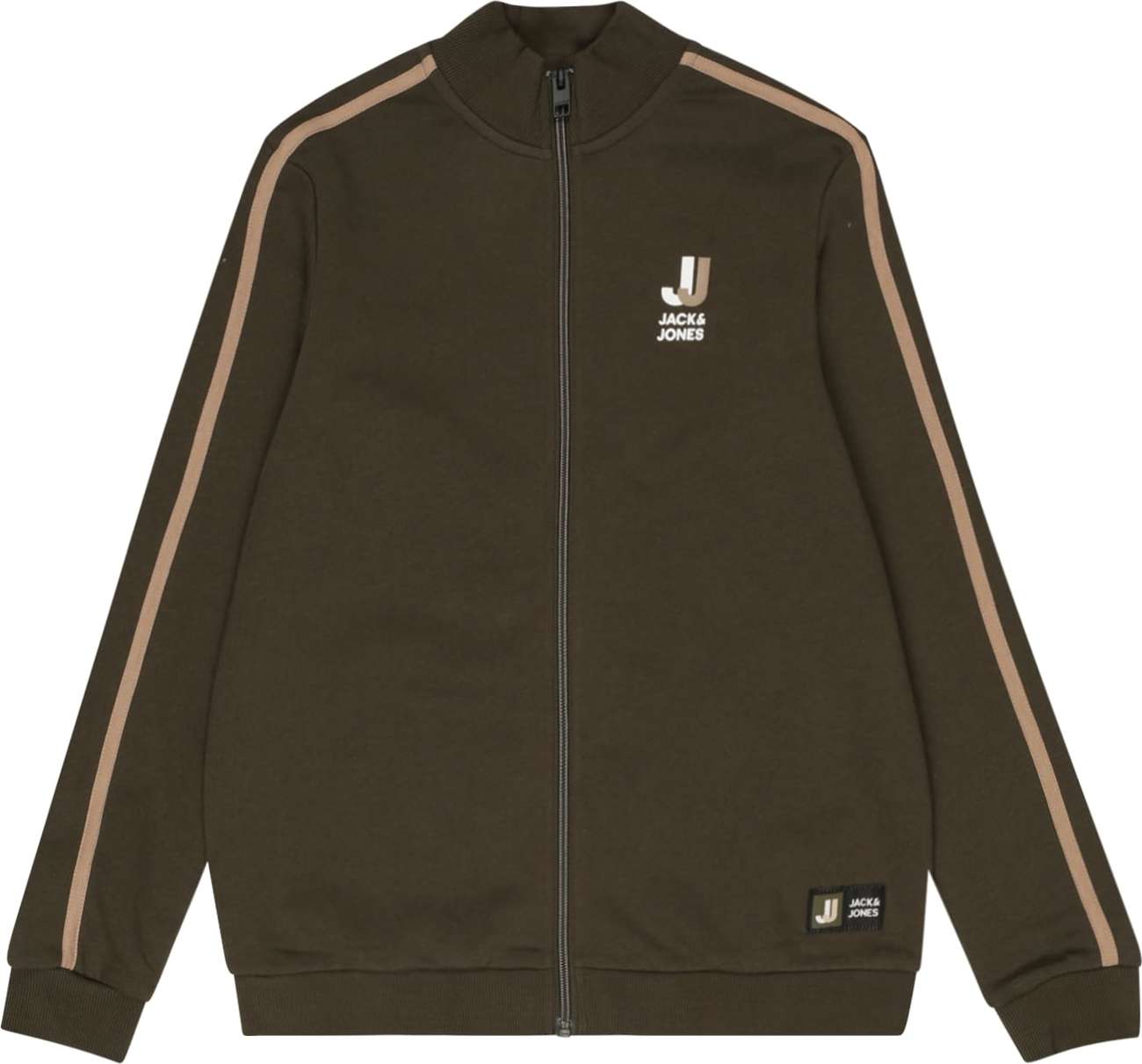 Jack & Jones Junior Mikina 'LOGAN' cappuccino / olivová