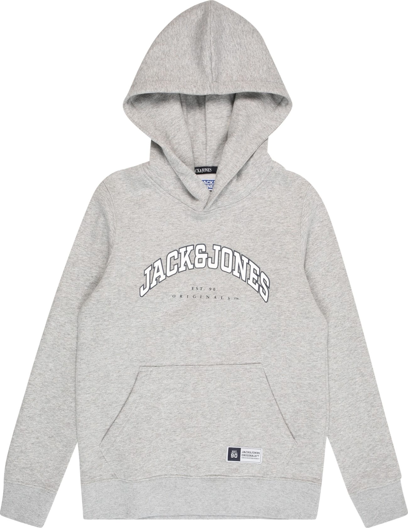 Jack & Jones Junior Mikina 'WOODLAND' antracitová / šedý melír / bílá