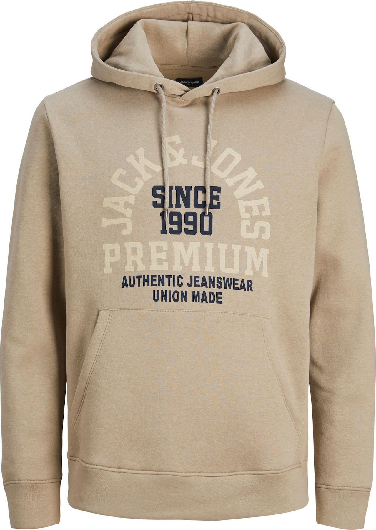 JACK & JONES Mikina béžová / námořnická modř / světle hnědá