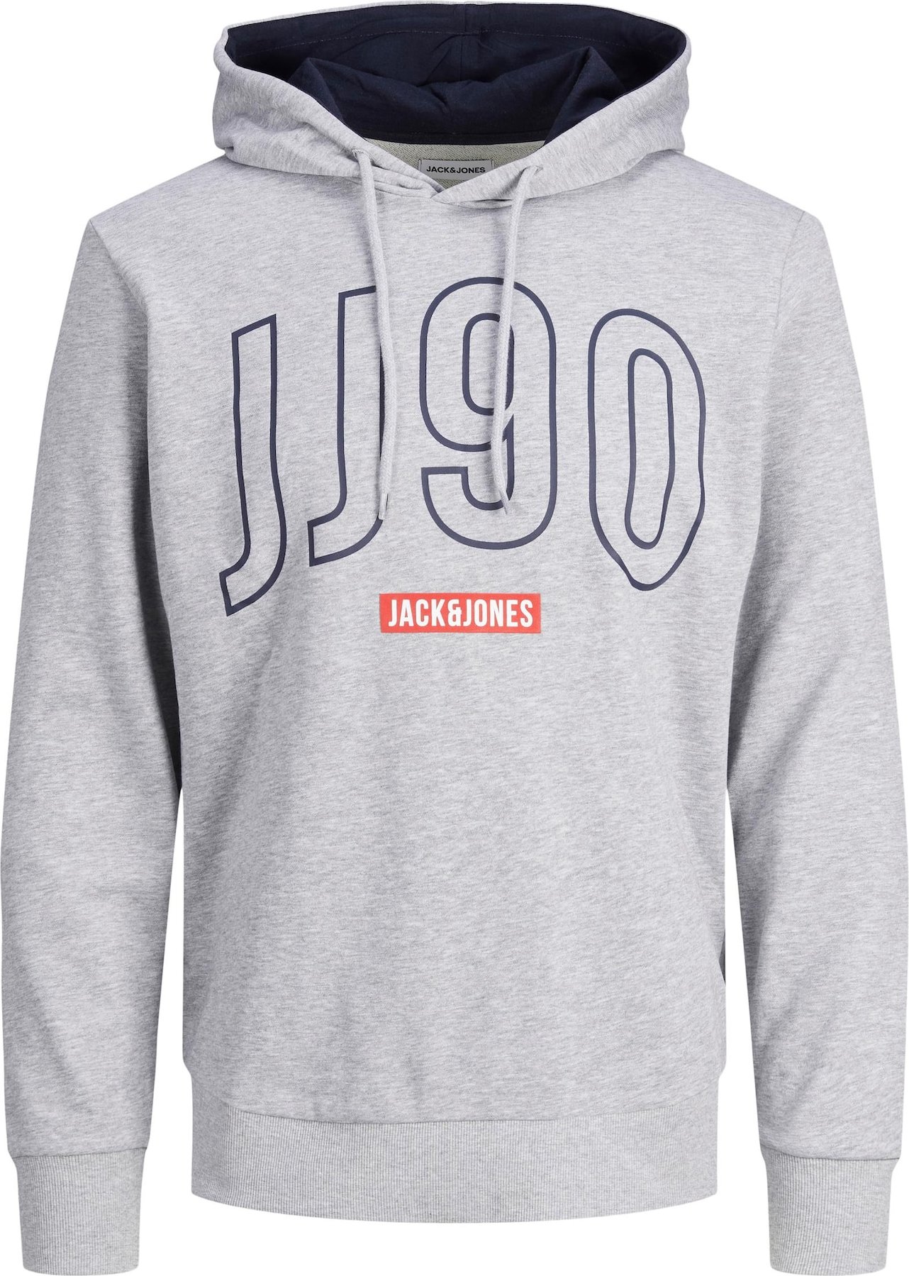 JACK & JONES Mikina 'COLINN' ultramarínová modř / šedý melír / červená / bílá