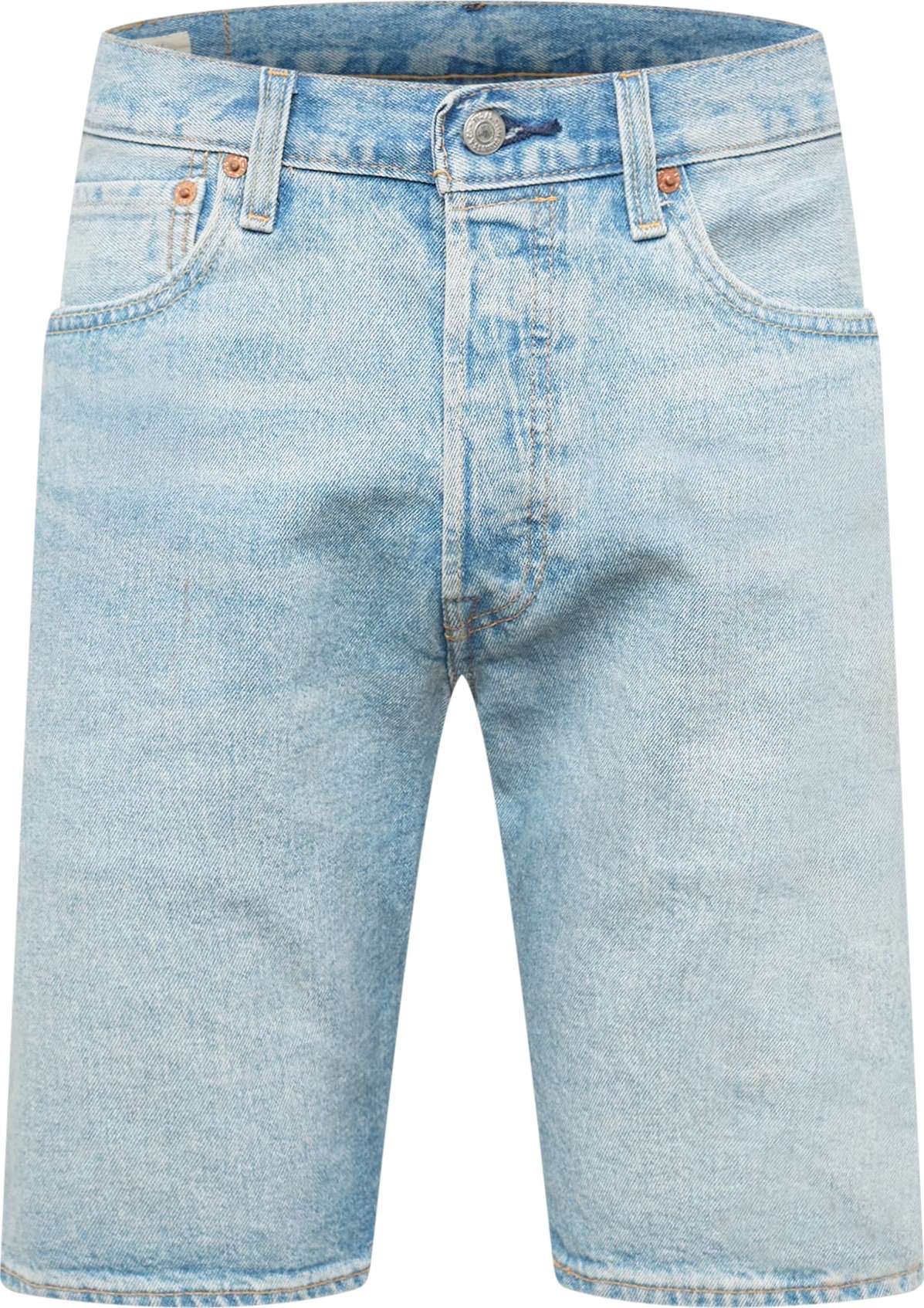 LEVI'S Džíny '501® HEMMED SHORT MED INDIGO - WORN IN' modrá džínovina