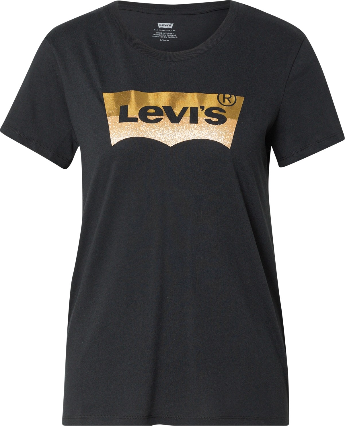 LEVI'S Tričko 'LSE THE PERFECT TEE BLACKS' zlatá / černá / bílá