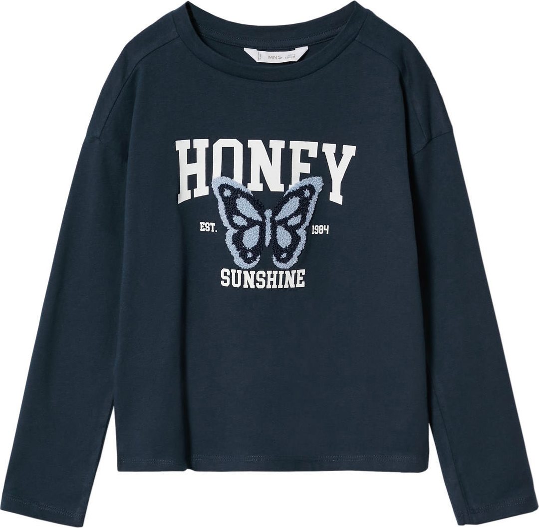 MANGO KIDS Tričko 'HONEY' námořnická modř / fialová / bílá