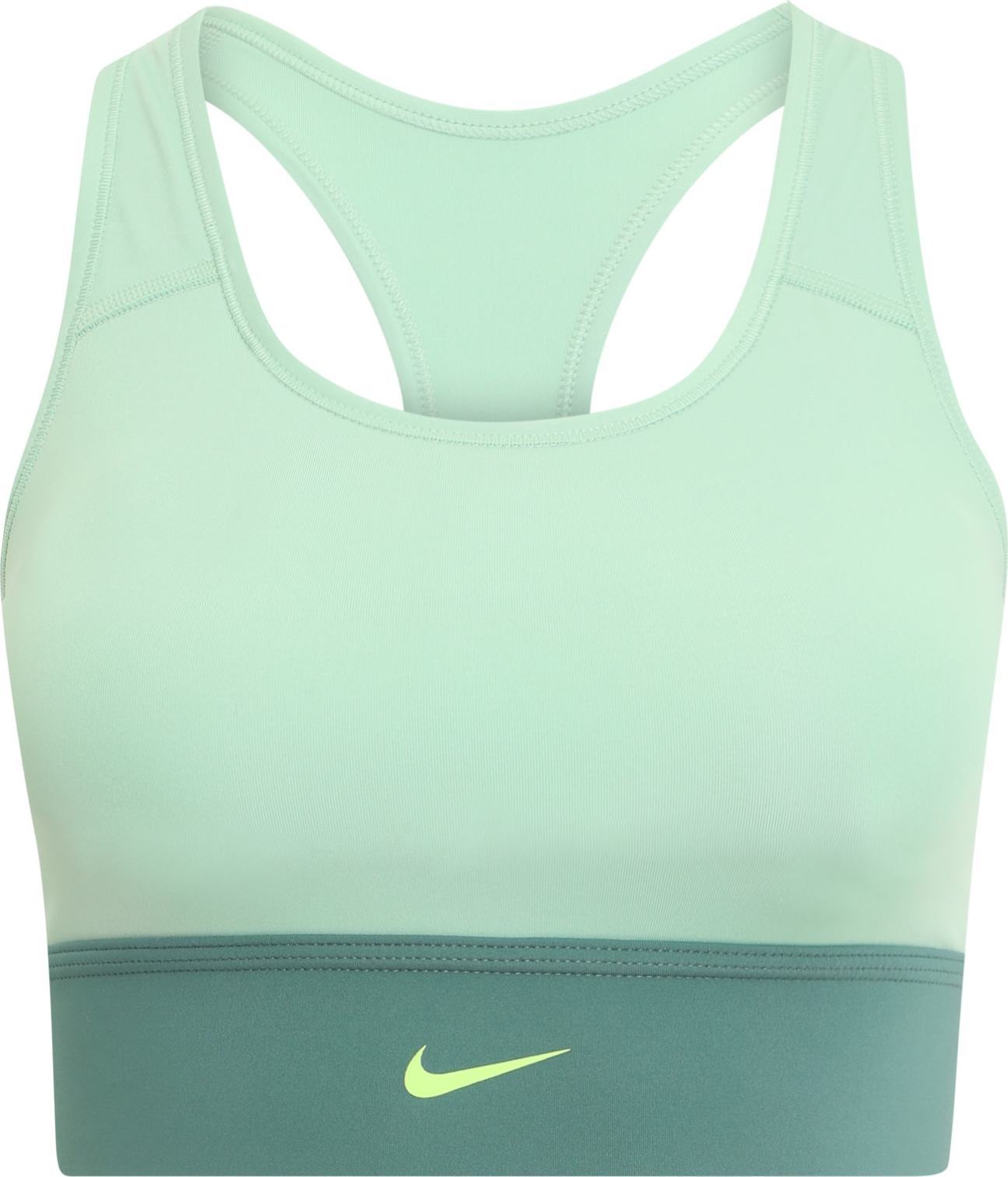 NIKE Sportovní podprsenka mátová / svítivě zelená / tmavě zelená