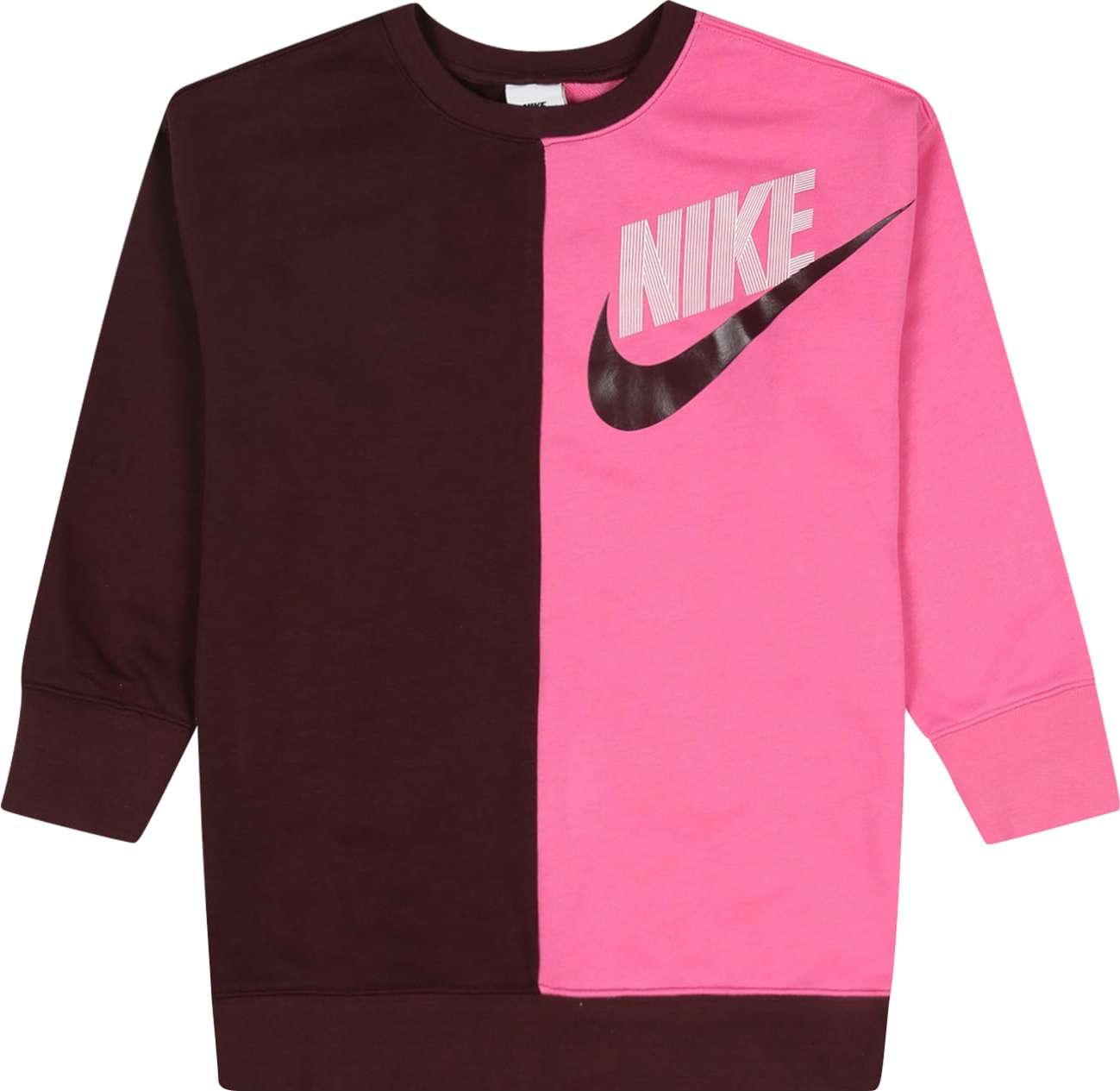 Nike Sportswear Mikina pink / burgundská červeň / bílá