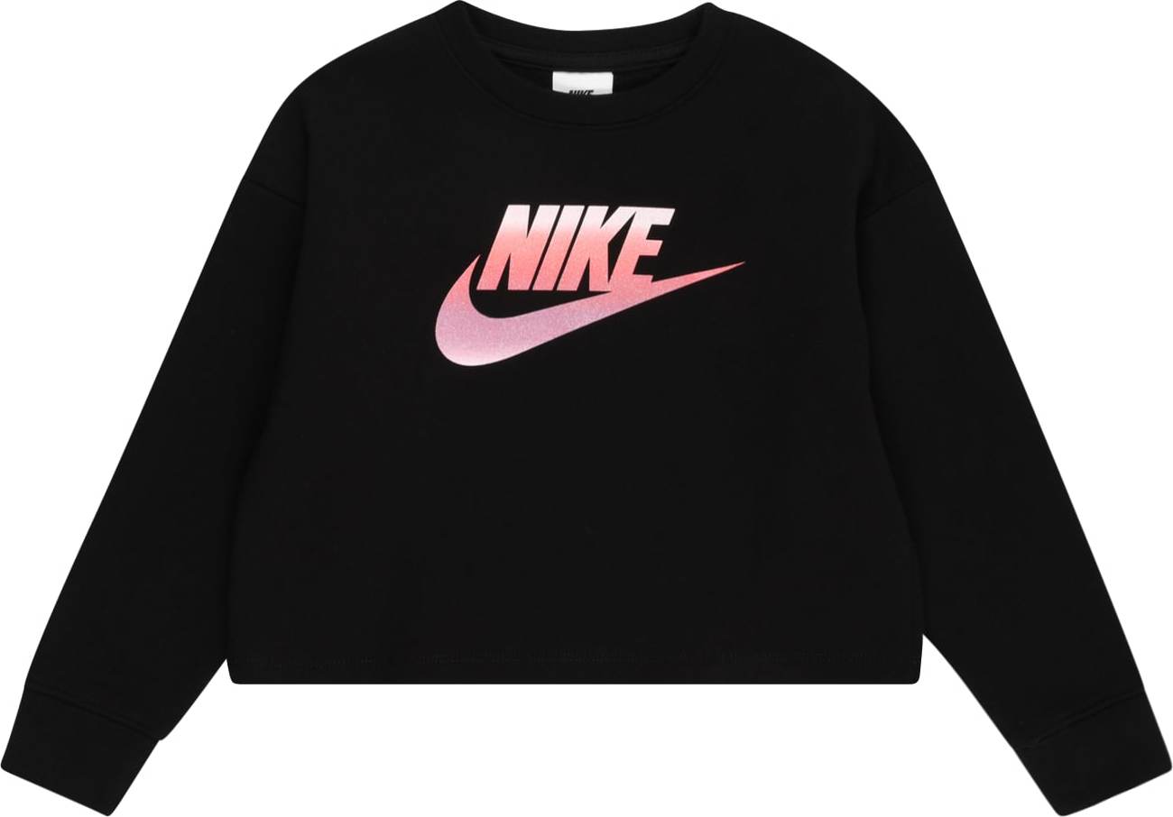 Nike Sportswear Mikina orchidej / korálová / černá / bílá