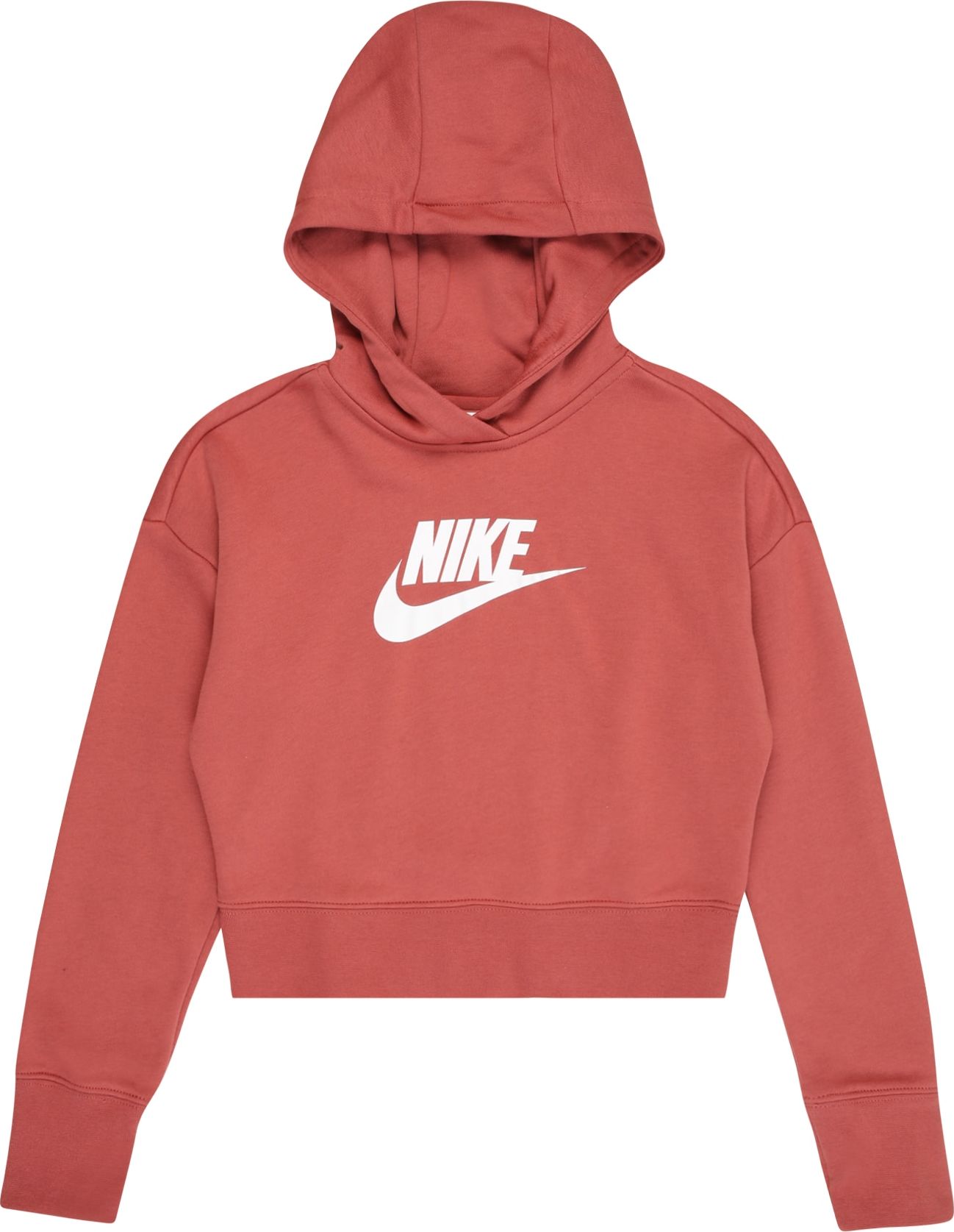 Nike Sportswear Mikina rezavě hnědá / bílá