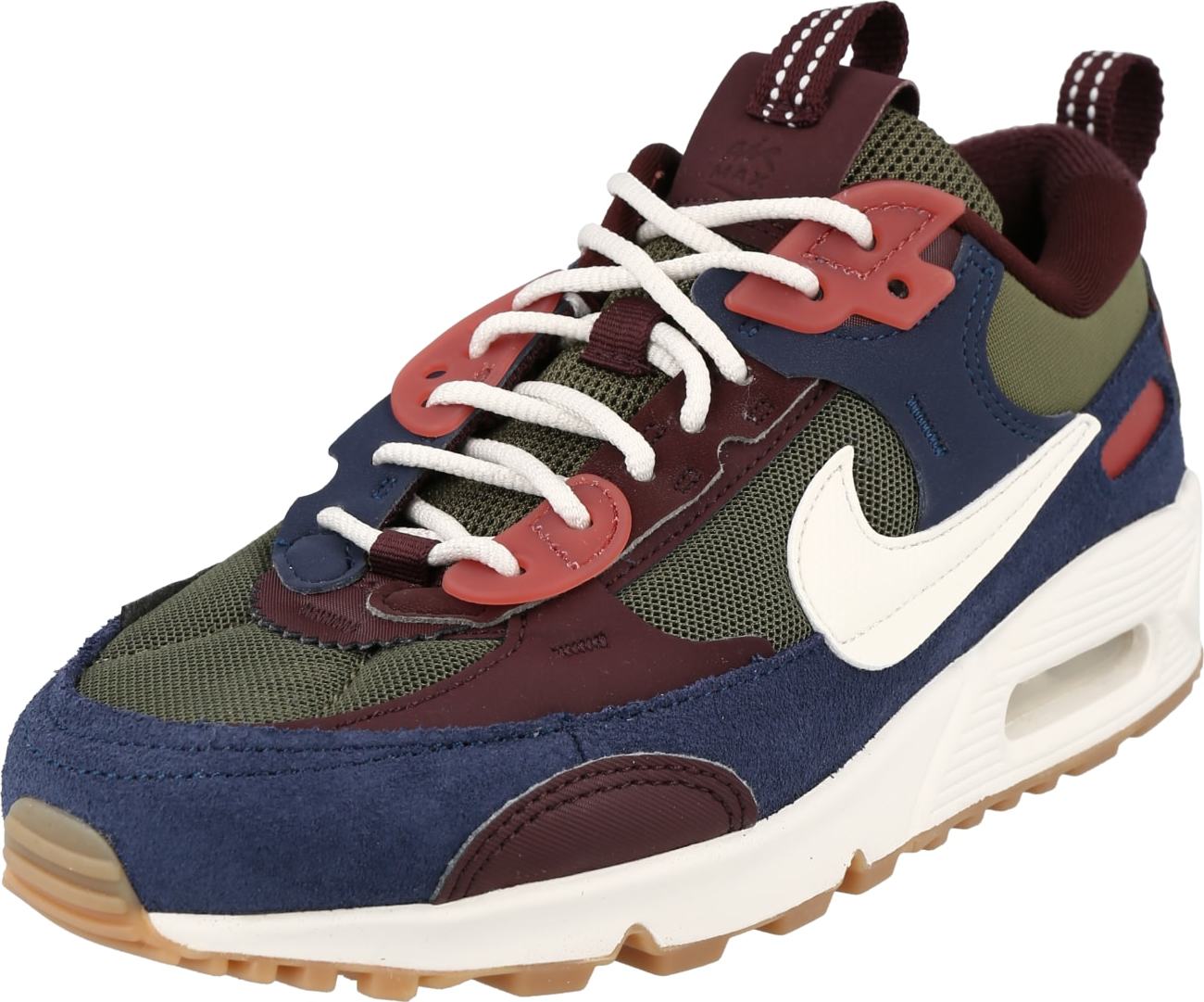 Nike Sportswear Tenisky 'Air Max 90 Futura' námořnická modř / olivová / burgundská červeň / bílá