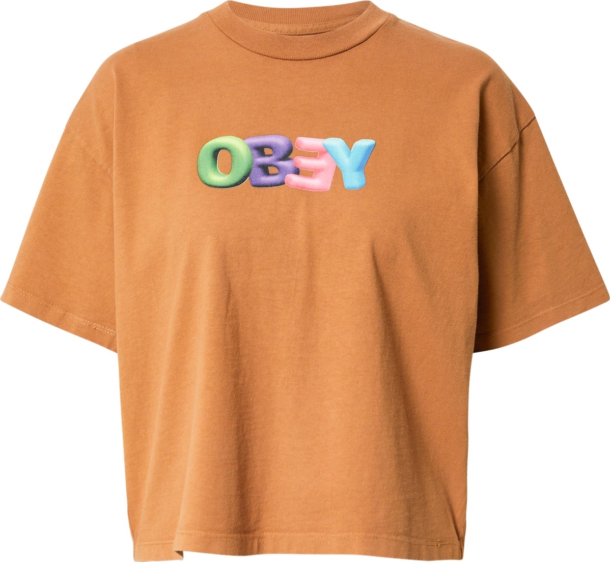 Obey Tričko velbloudí / světle zelená / fialová / růžová