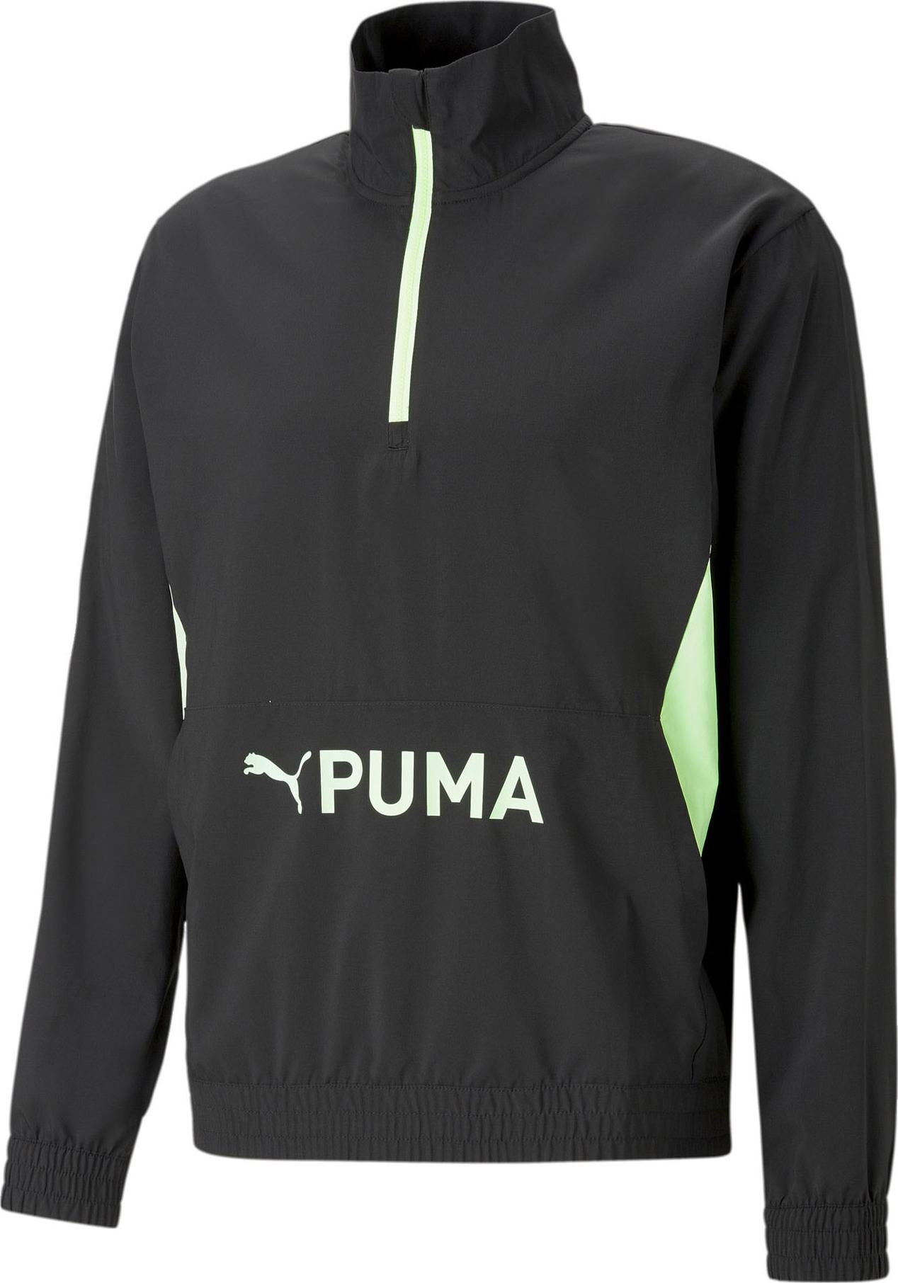 PUMA Sportovní bunda svítivě zelená / černá