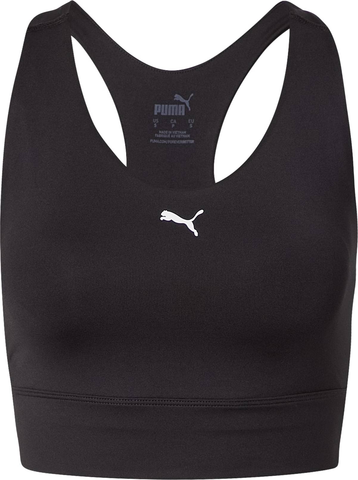 PUMA Sportovní podprsenka černá / bílá