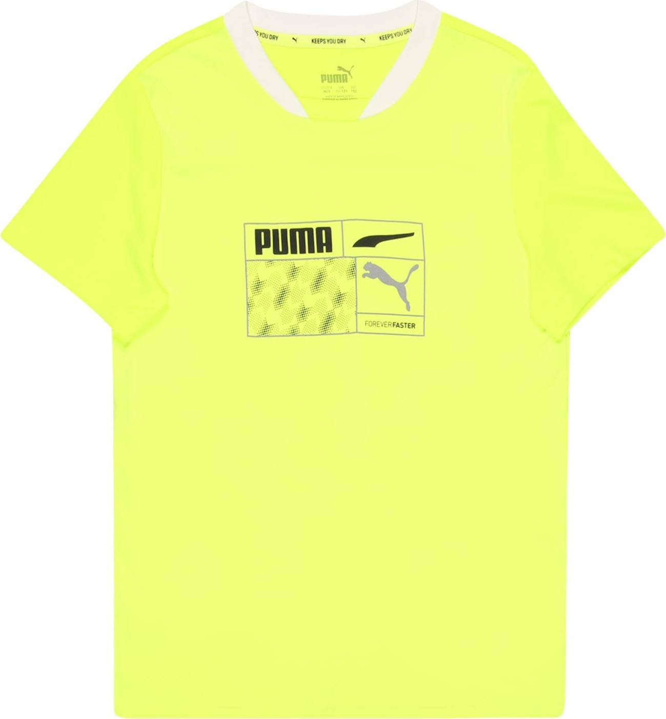 PUMA Tričko limone / šedá / černá