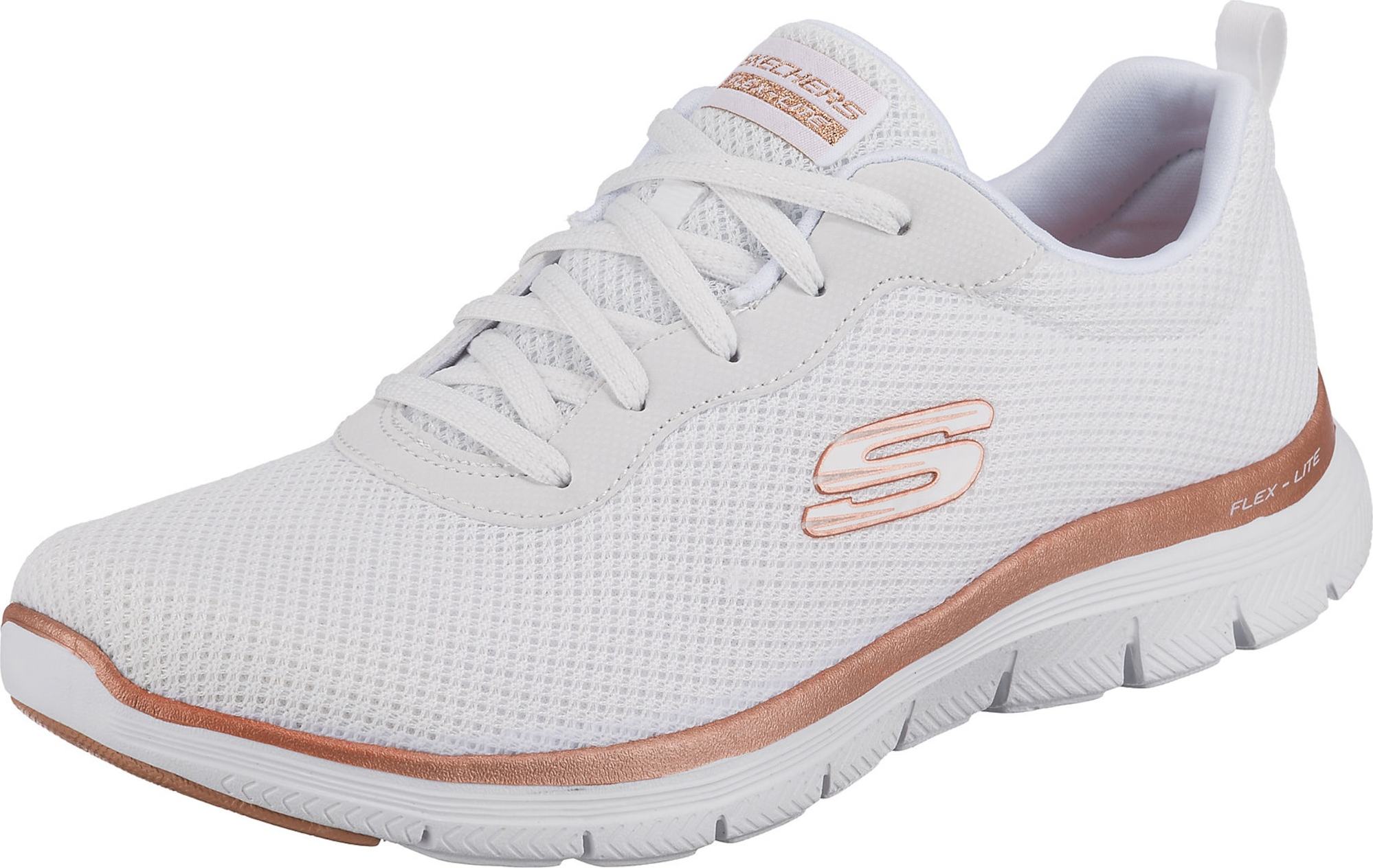 SKECHERS Tenisky 'Flex Appeal 4.0' bronzová / bílá