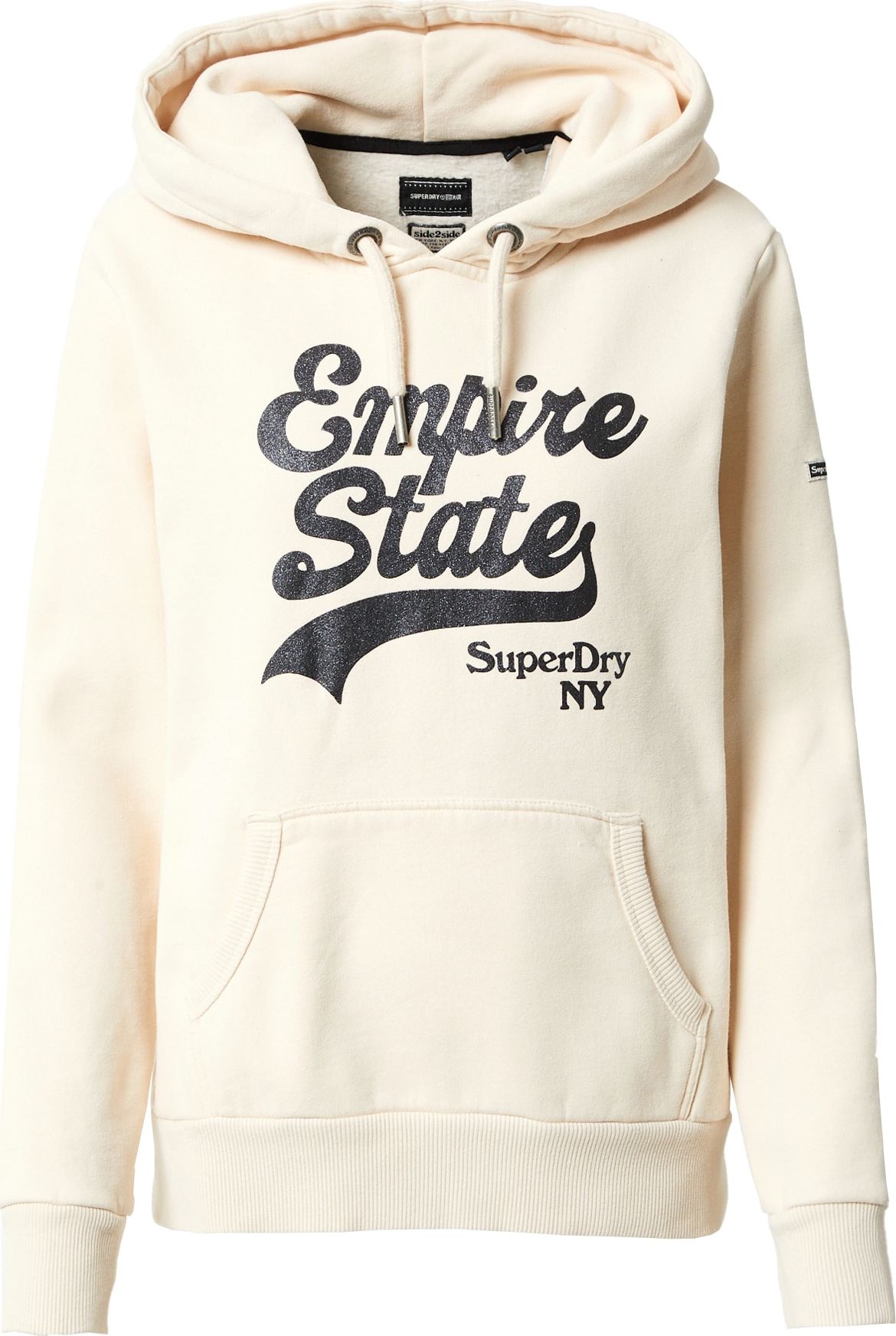 Superdry Mikina béžová / černá