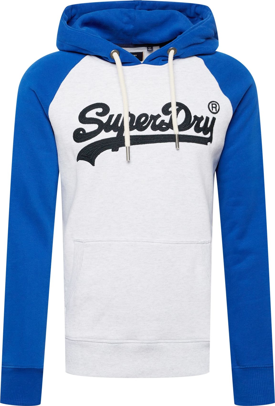 Superdry Mikina modrá / světle šedá / černá