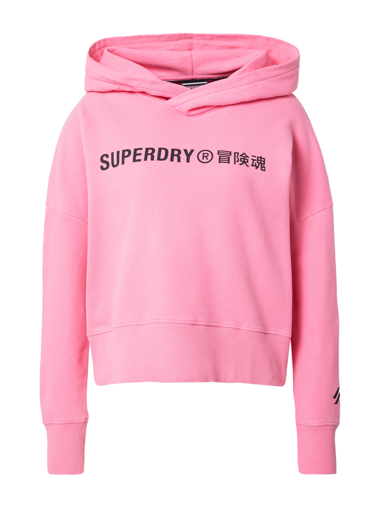 Superdry Mikina světle růžová / černá