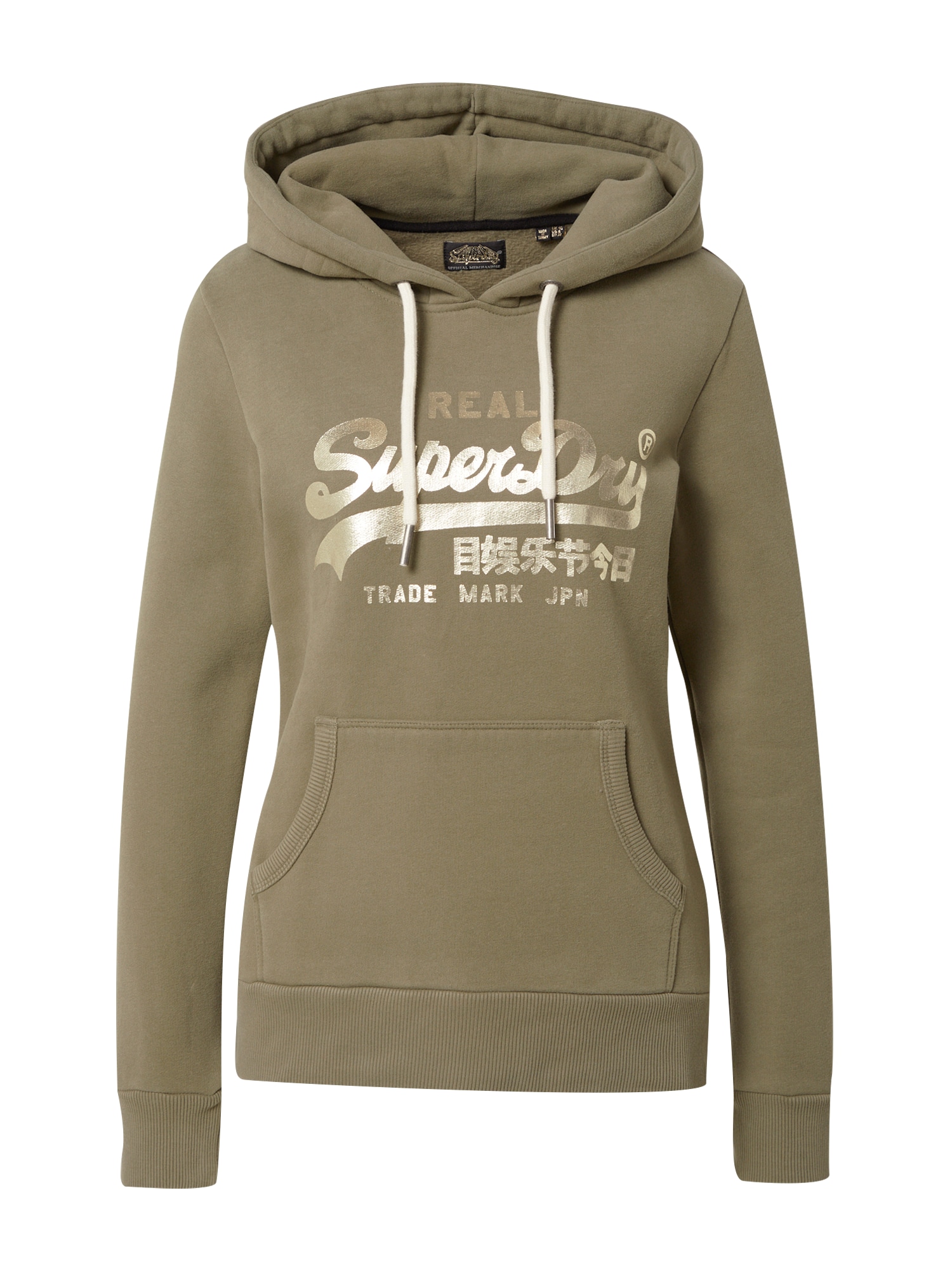 Superdry Mikina zlatá / olivová