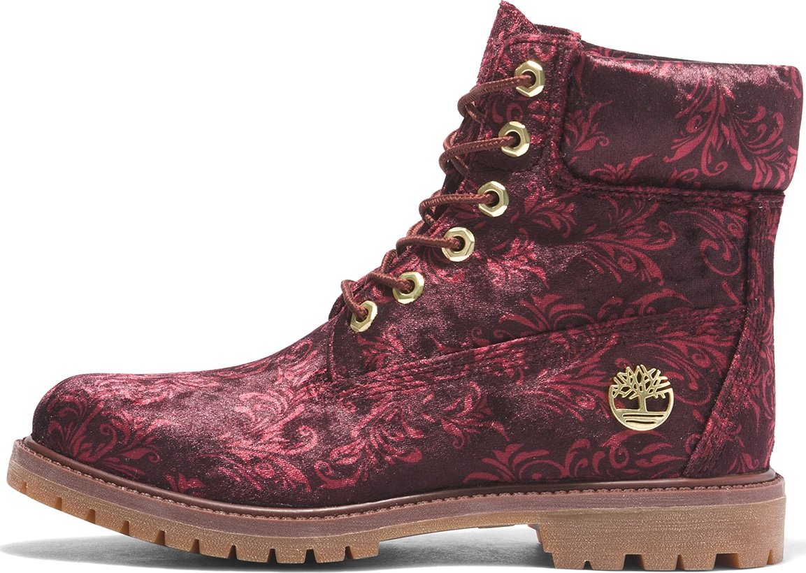 TIMBERLAND Šněrovací kozačky burgundská červeň