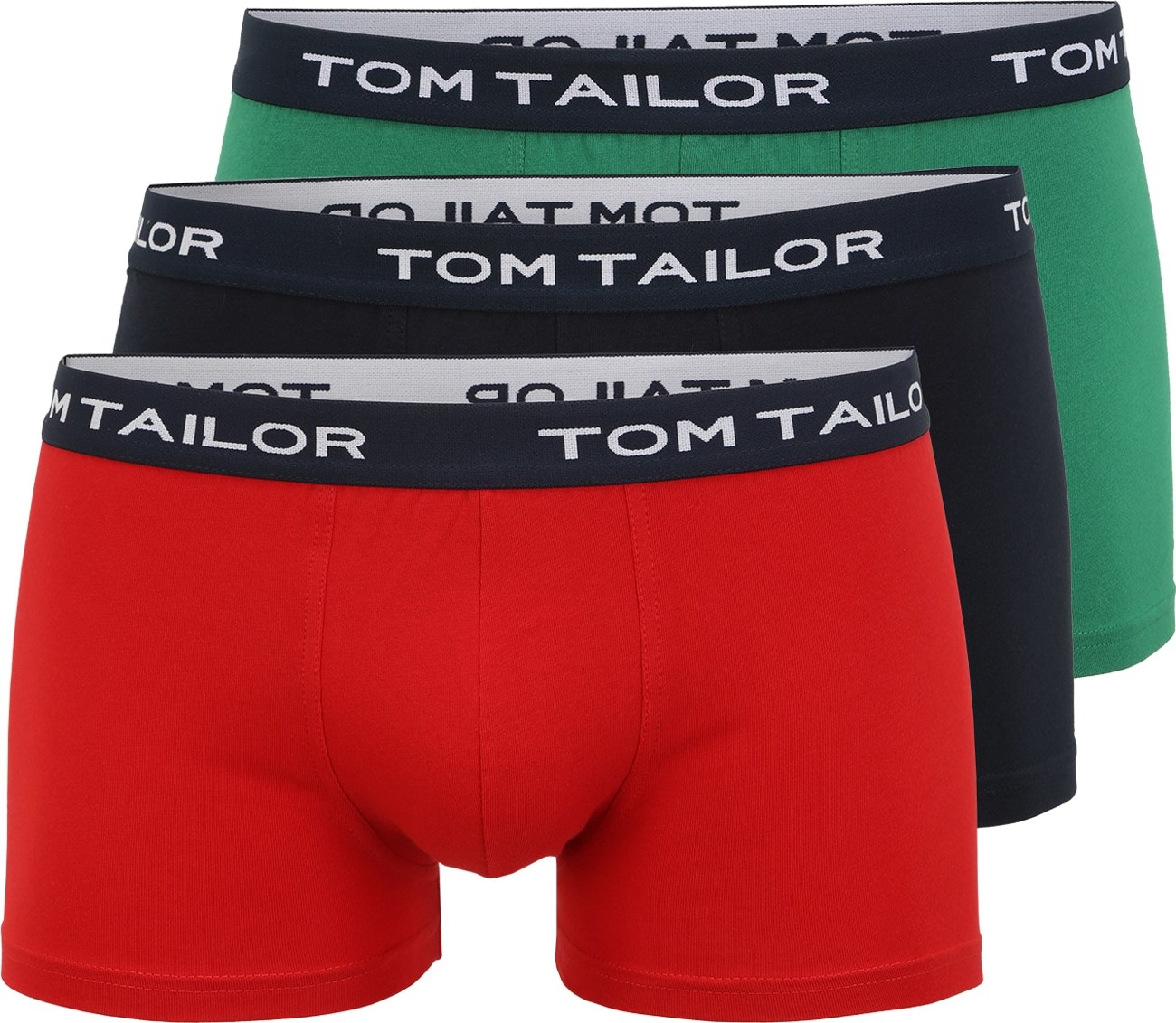 TOM TAILOR Boxerky marine modrá / trávově zelená / karmínově červené