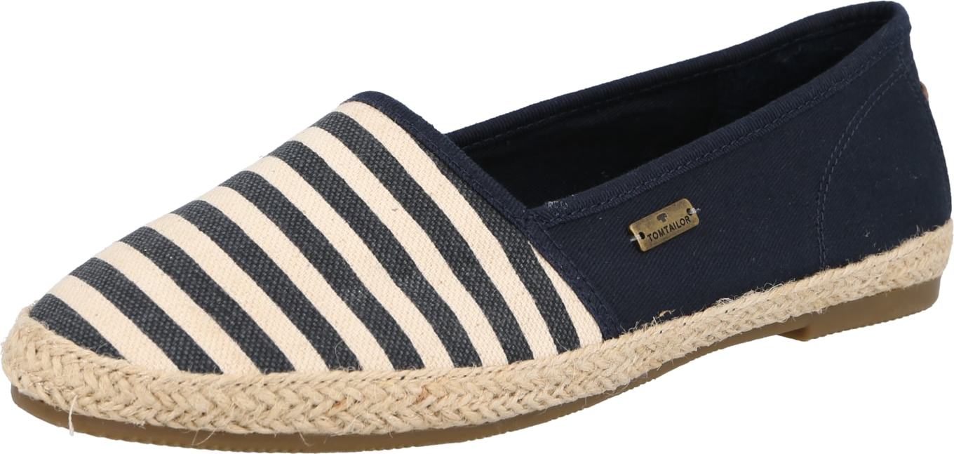 TOM TAILOR Espadrilky starobéžová / noční modrá