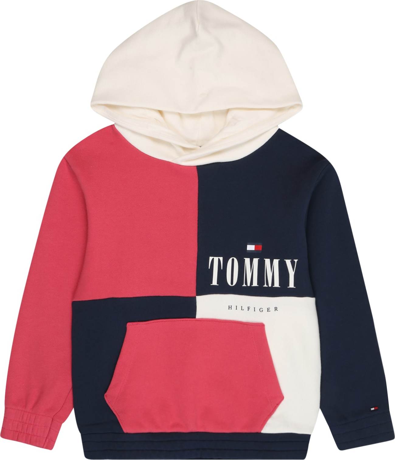 TOMMY HILFIGER Mikina béžová / námořnická modř / červená / bílá