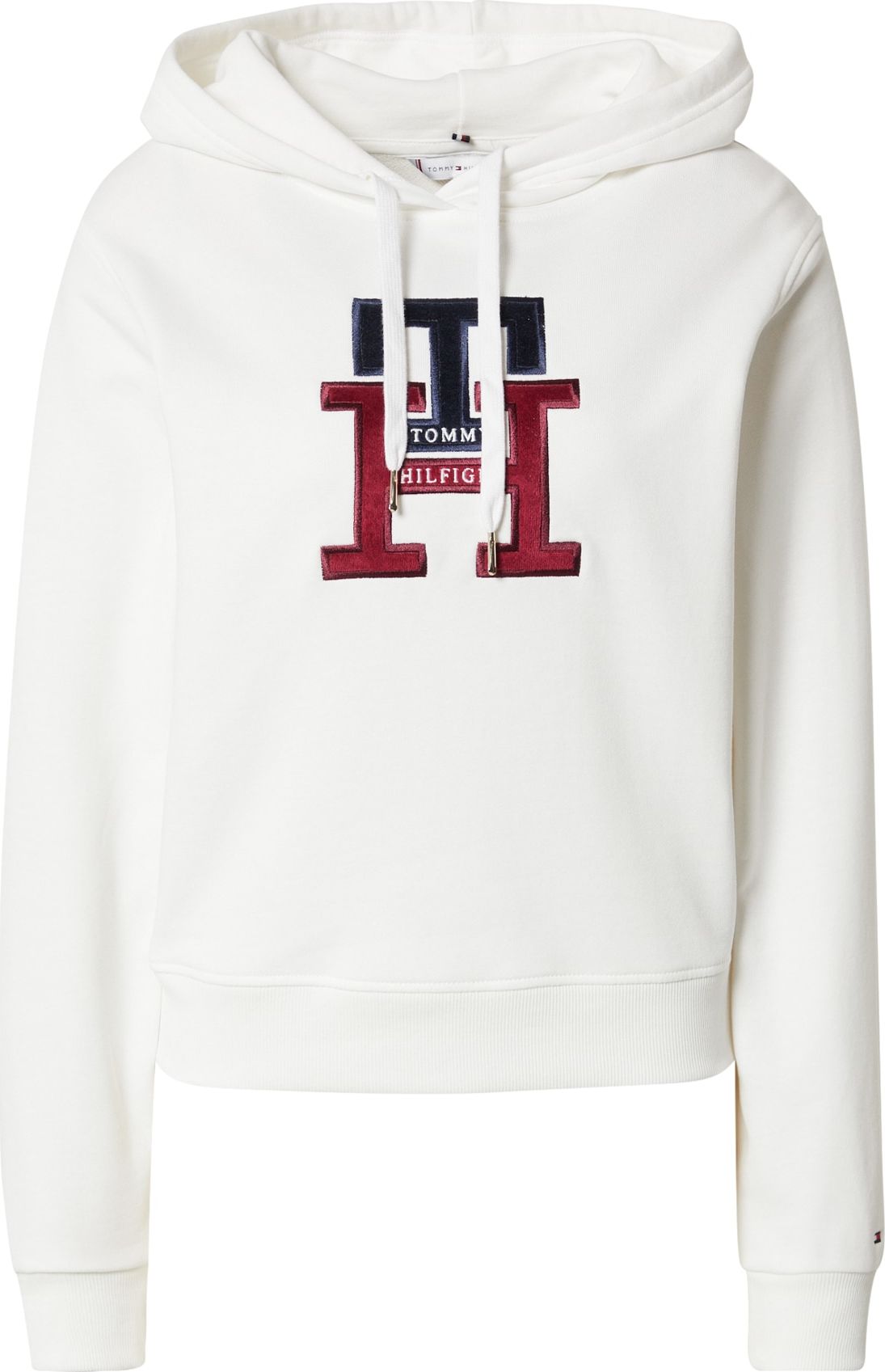 TOMMY HILFIGER Mikina režná / vínově červená / černá