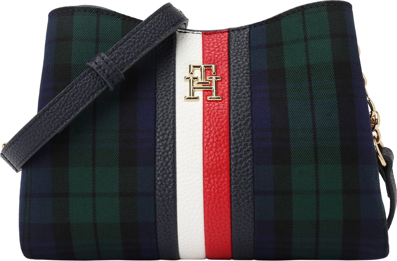 TOMMY HILFIGER Taška přes rameno tmavě modrá / smaragdová / červená / černá