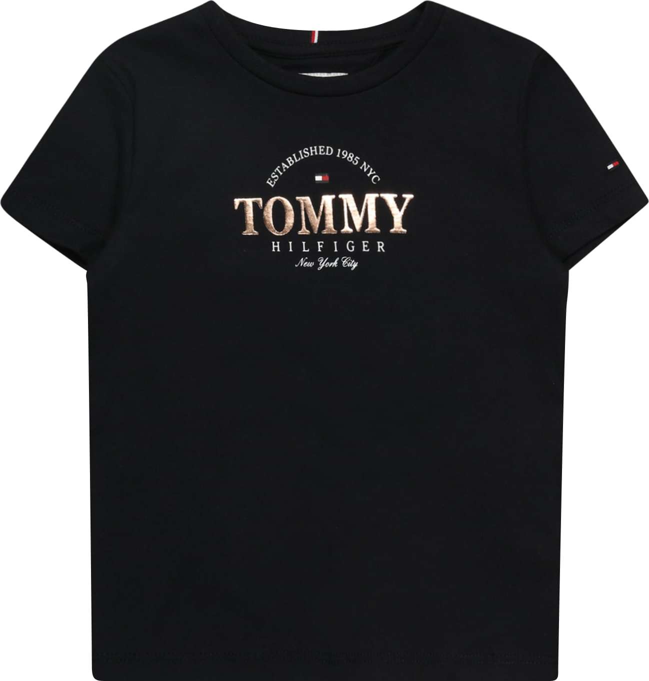 TOMMY HILFIGER Tričko námořnická modř / zlatá / bílá