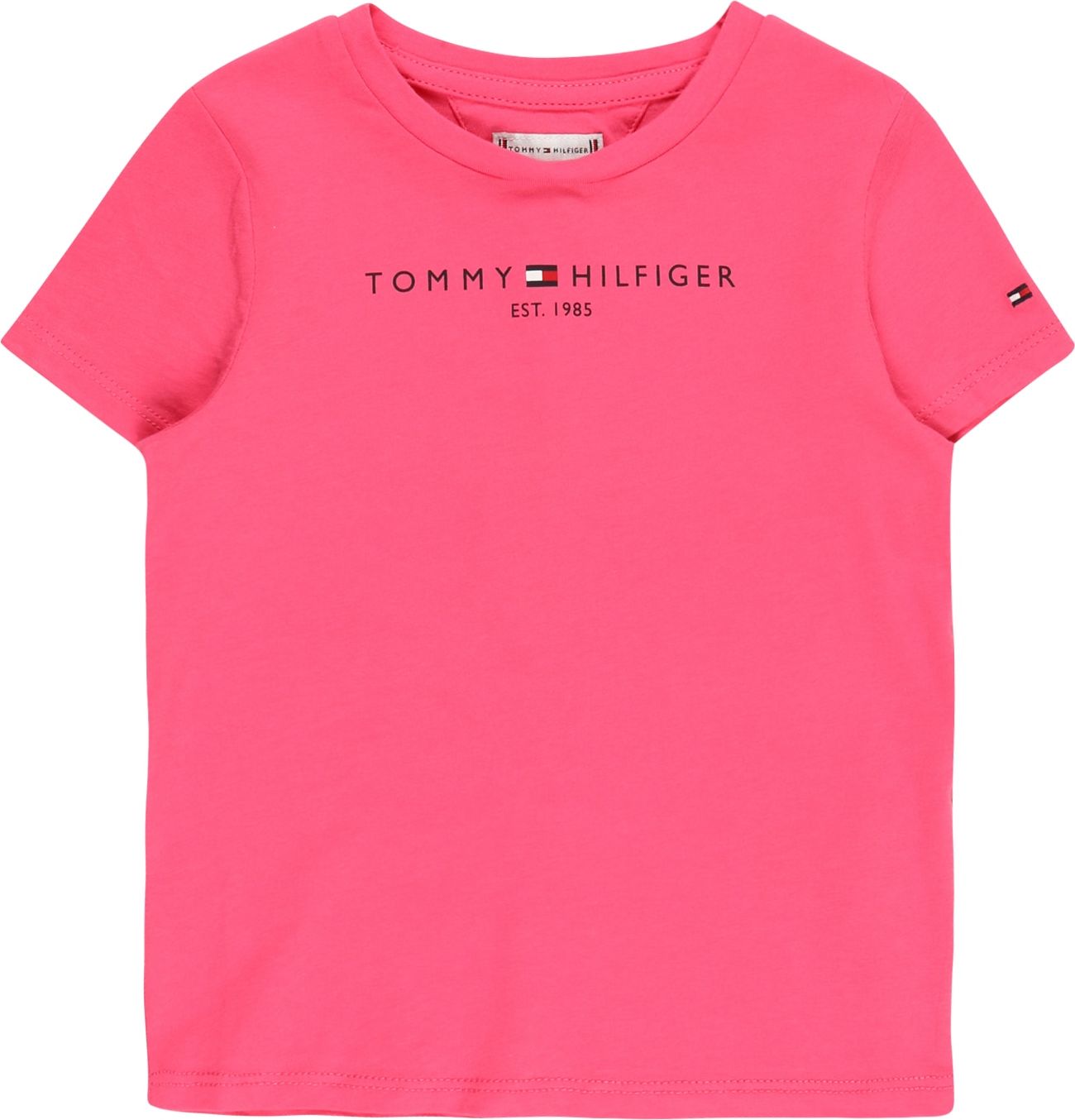 TOMMY HILFIGER Tričko tmavě modrá / světle růžová / červená / bílá